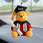 Pooh Bear Graduation Gift - Personalized Rear View Mirror Accessory