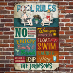 Pool Rules - Personalized Metal Sign