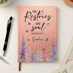 Prayer Journal Christian Gifts For Women, Wife, Daughter, Her - Custom Birth Flower - Personalized Leather Journal