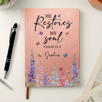 Prayer Journal Christian Gifts For Women, Wife, Daughter, Her - Custom Birth Flower - Personalized Leather Journal