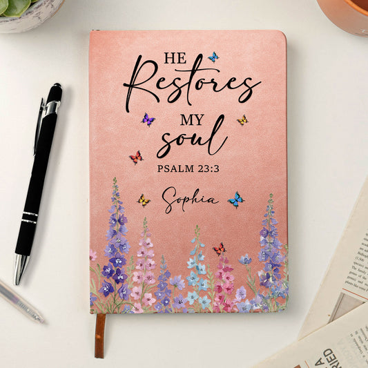 Prayer Journal Christian Gifts For Women, Wife, Daughter, Her - Custom Birth Flower - Personalized Leather Journal