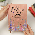 Prayer Journal Christian Gifts For Women, Wife, Daughter, Her - Custom Birth Flower - Personalized Leather Journal
