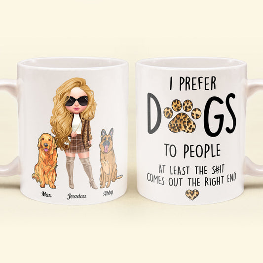 Prefer Dogs To People - Personalized Mug - Birthday Gift For Dog Mom Dog Lover