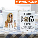 Prefer Dogs To People - Personalized Mug - Birthday Gift For Dog Mom Dog Lover