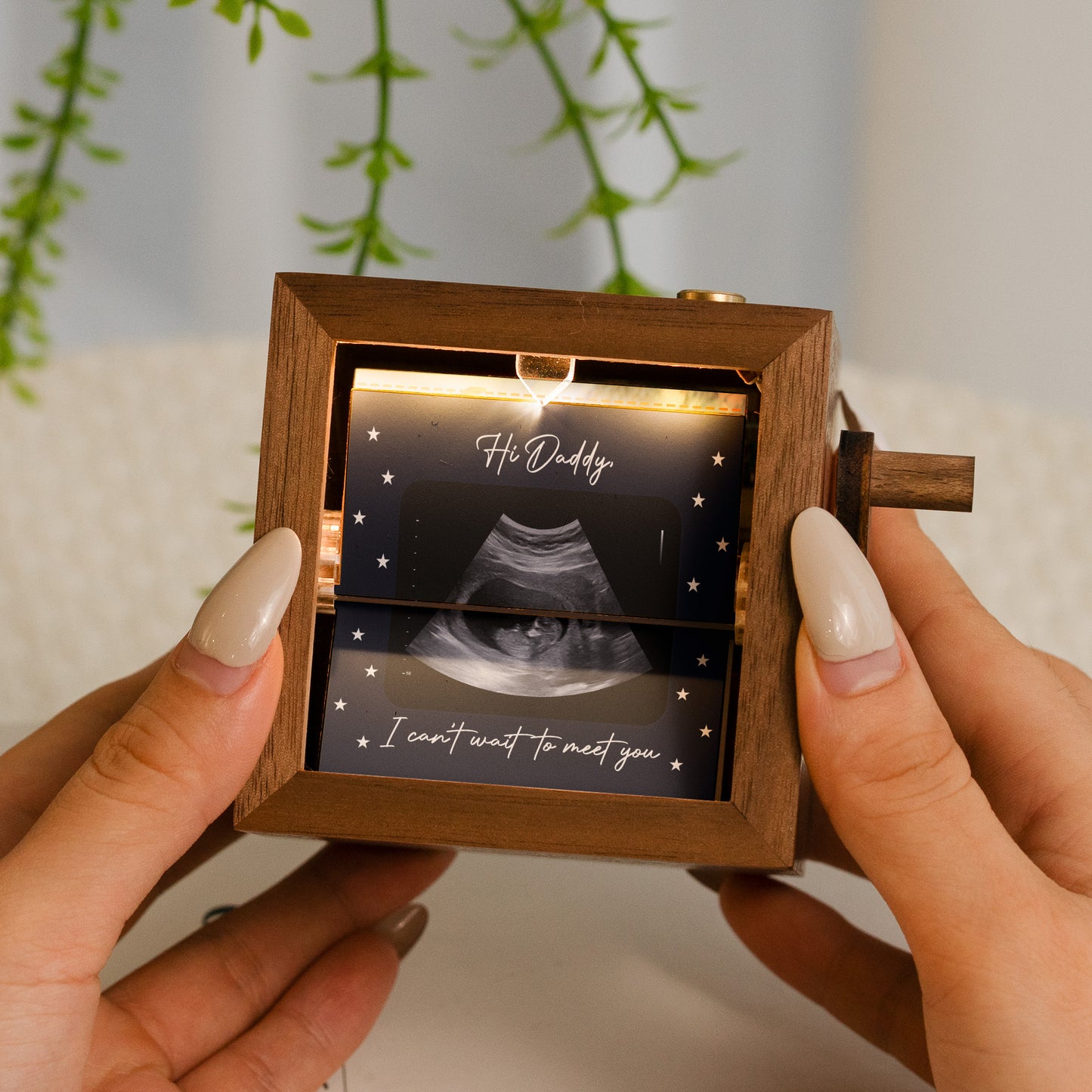 Pregnancy Reveal To Husband Hello Daddy Gift - Custom Photo Flipbook Frame