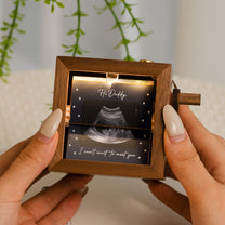 Pregnancy Reveal To Husband Hello Daddy Gift - Custom Photo Flipbook Frame
