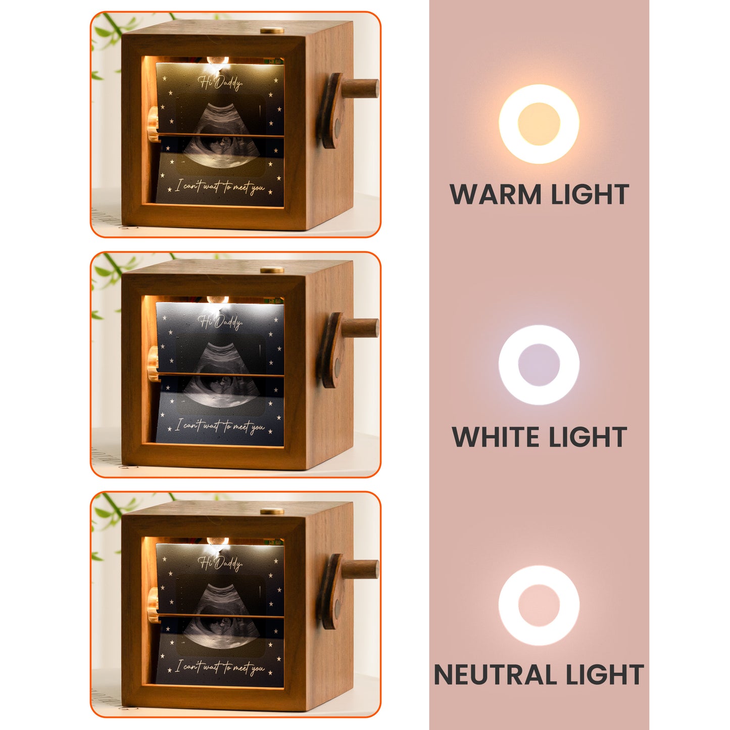 Pregnancy Reveal To Husband Hello Daddy Gift - Custom Photo Flipbook Frame