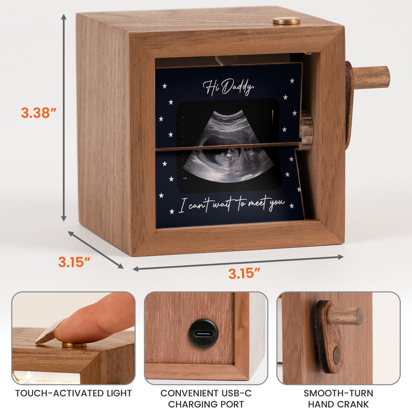 Pregnancy Reveal To Husband Hello Daddy Gift - Custom Photo Flipbook Frame