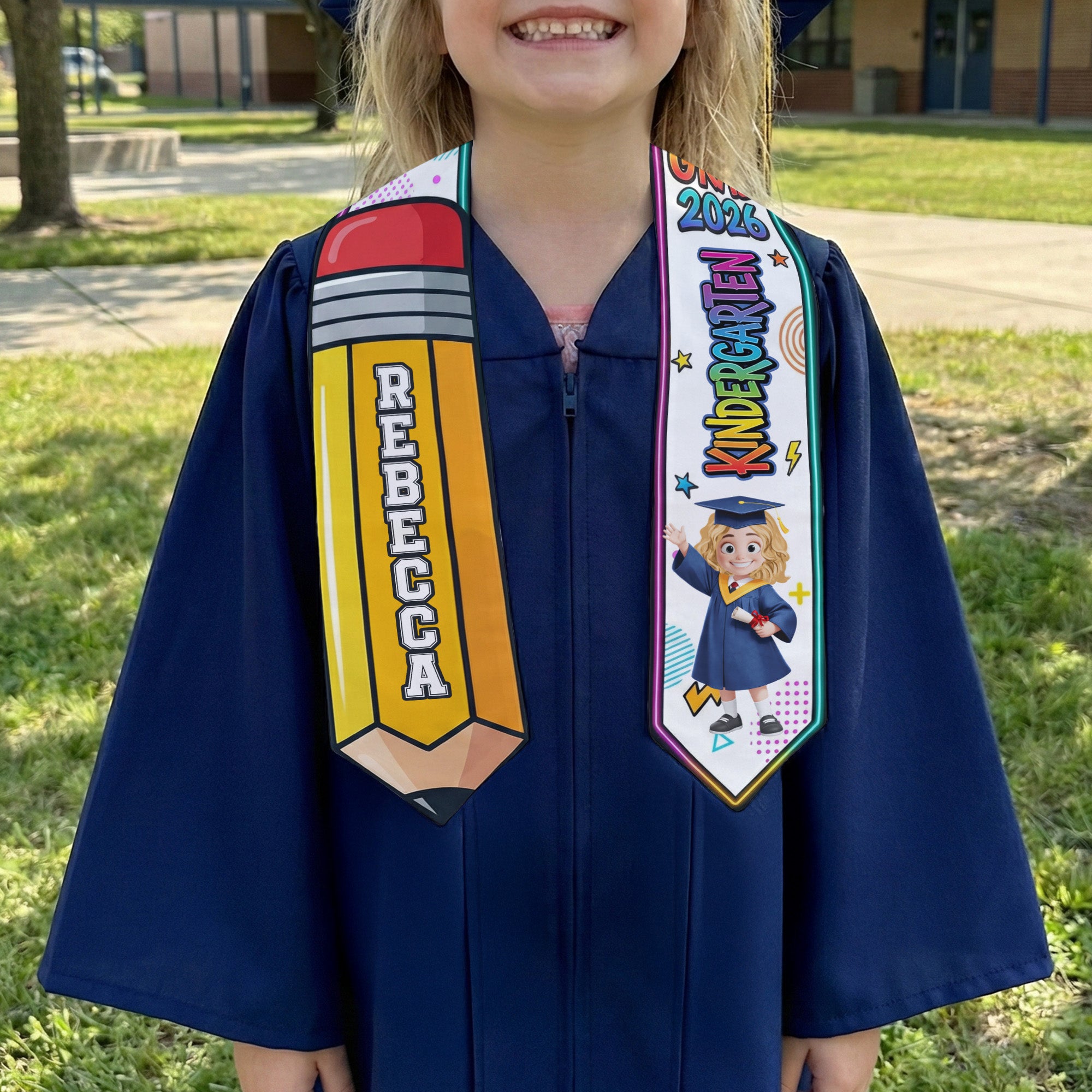 Preschool Kindergarten Graduation - Personalized Graduation Stole