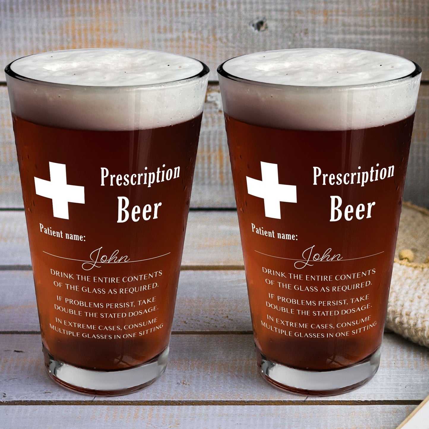 Prescription Beer - Personalized Beer Glass