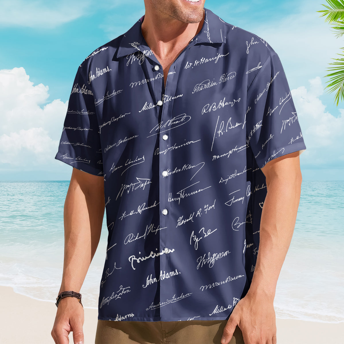 Presidential Signature Pattern - Personalized Hawaiian Shirt