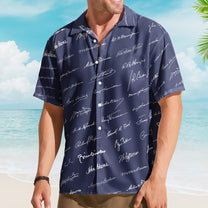 Presidential Signature Pattern - Personalized Hawaiian Shirt