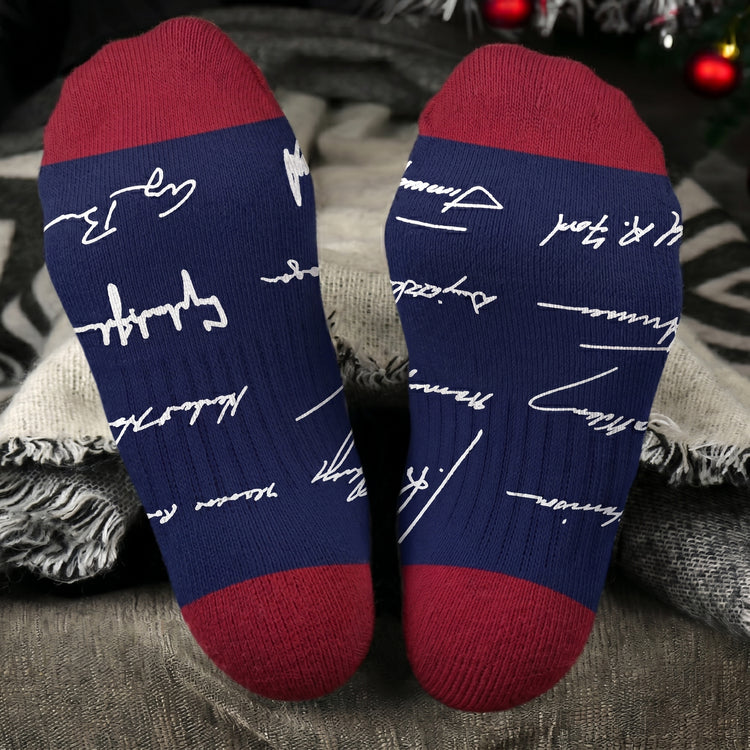 Presidential-Signature-Pattern-Personalized-Socks-3