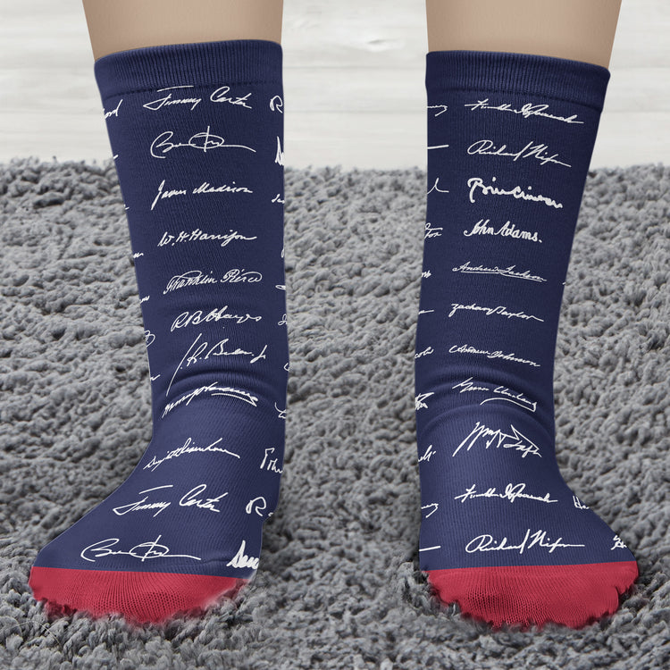 Presidential-Signature-Pattern-Personalized-Socks-4
