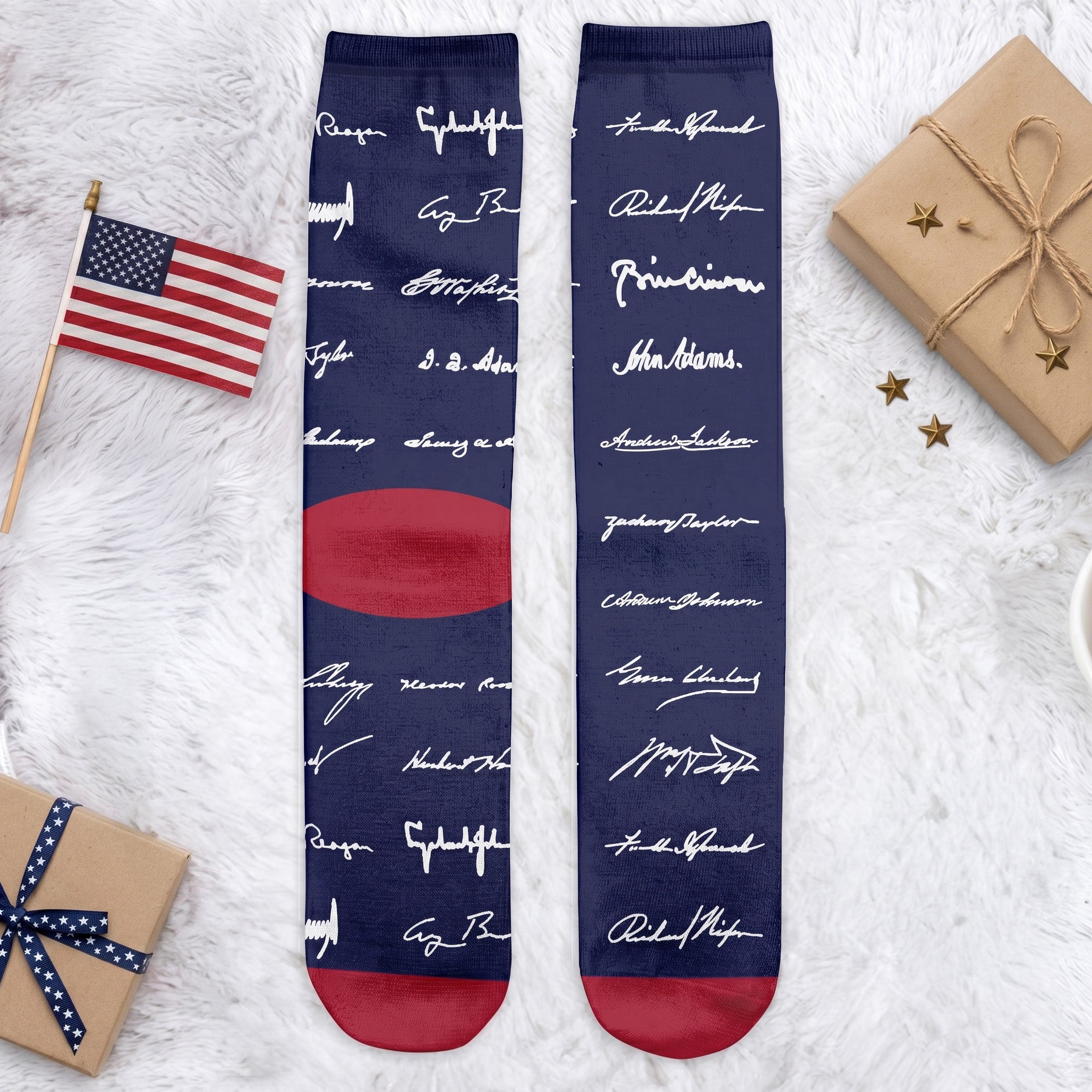 Presidential-Signature-Pattern-Personalized-Socks-5