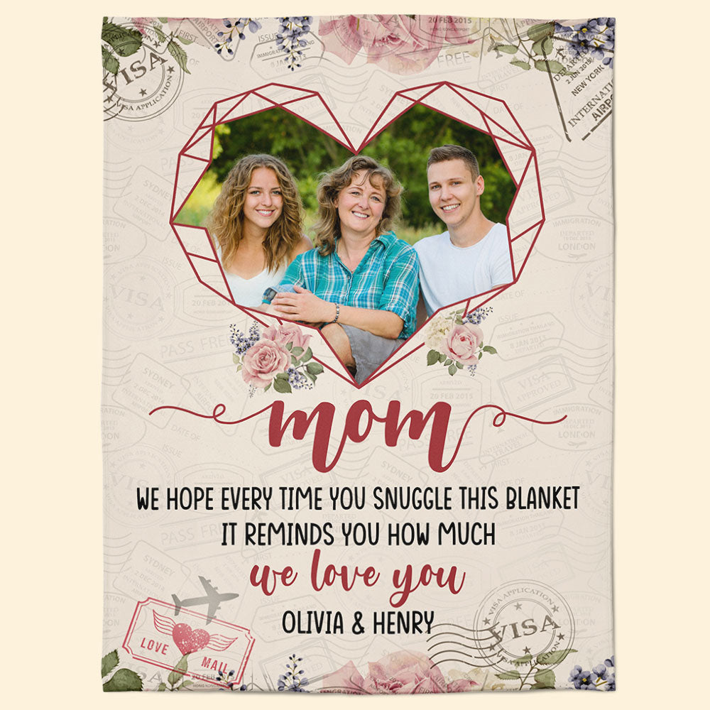 Mom, We Love You - Personalized Photo Blanket