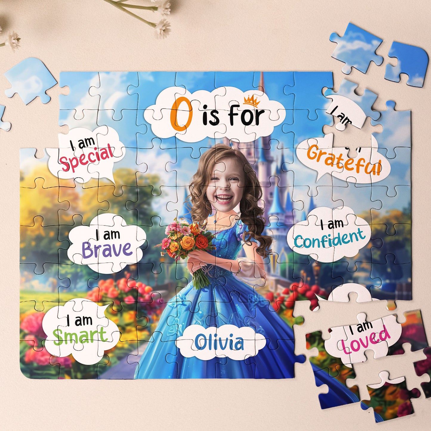 Princess Blue Dress - Board Game For Daughters, Kids - Personalized Photo Jigsaw Puzzle