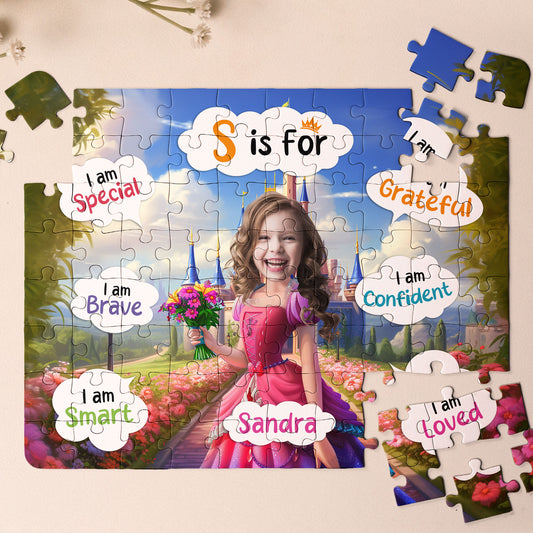 Princess Pink Dress - Board Game For Daughters, Kids - Personalized Photo Jigsaw Puzzle