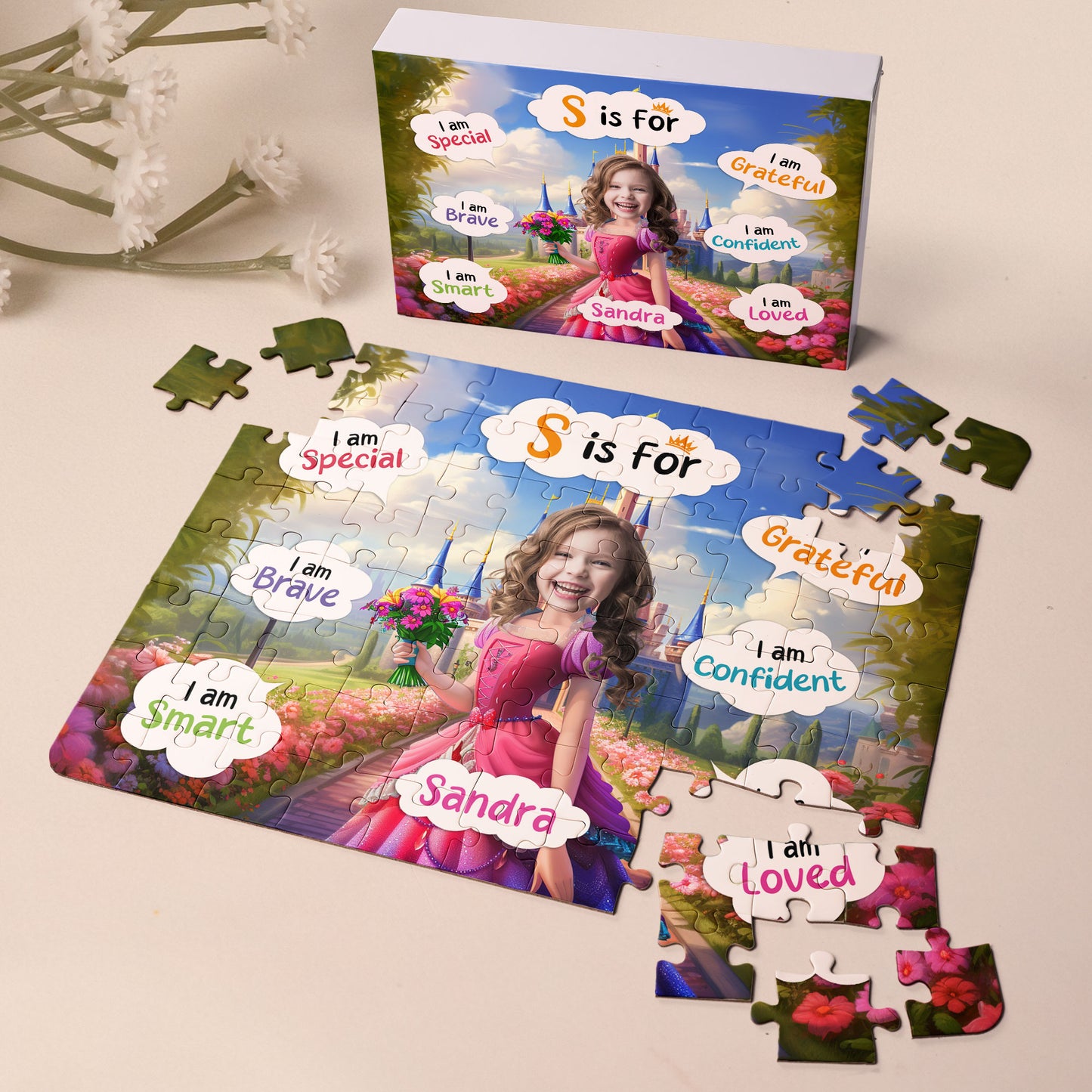 Princess Pink Dress - Board Game For Daughters, Kids - Personalized Photo Jigsaw Puzzle