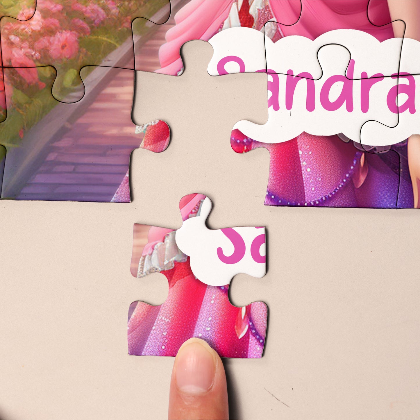 Princess Pink Dress - Board Game For Daughters, Kids - Personalized Photo Jigsaw Puzzle