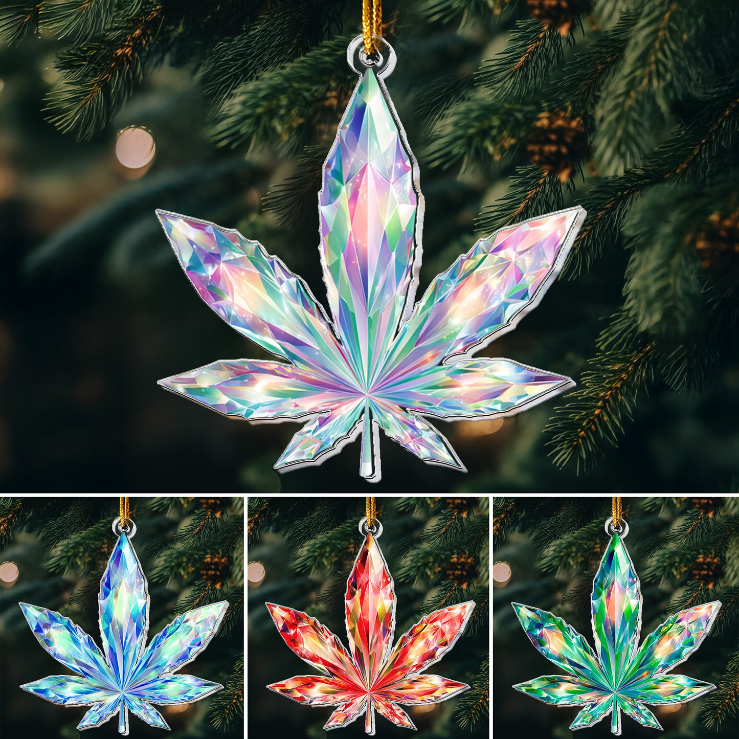 Prism Vivid Magic Leaf 2D Flat - Acrylic Ornament