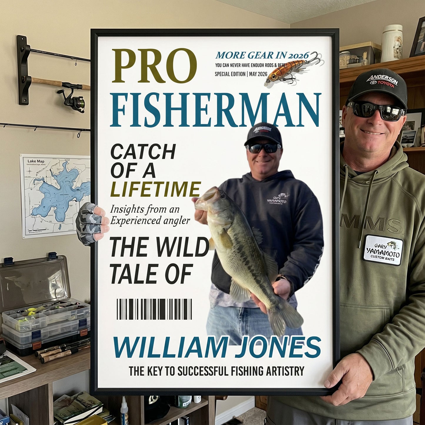 Pro Fisherman More Gear Newspaper Style - Personalized Poster