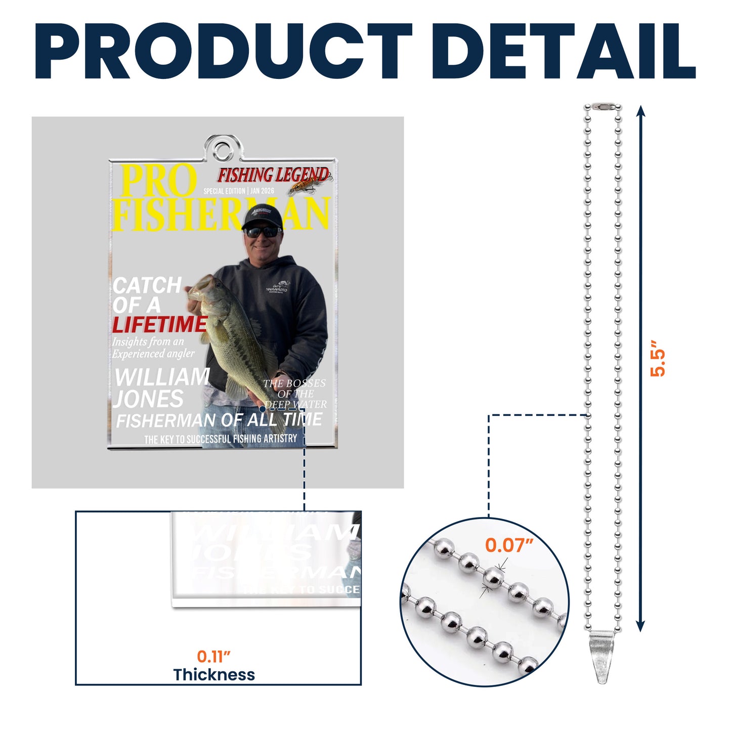 Pro Fisherman - Personalized Photo Rear View Mirror Accessory