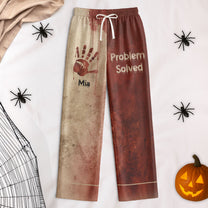 Problem Solved Halloween Horror Funny - Personalized Satin Pajama Set