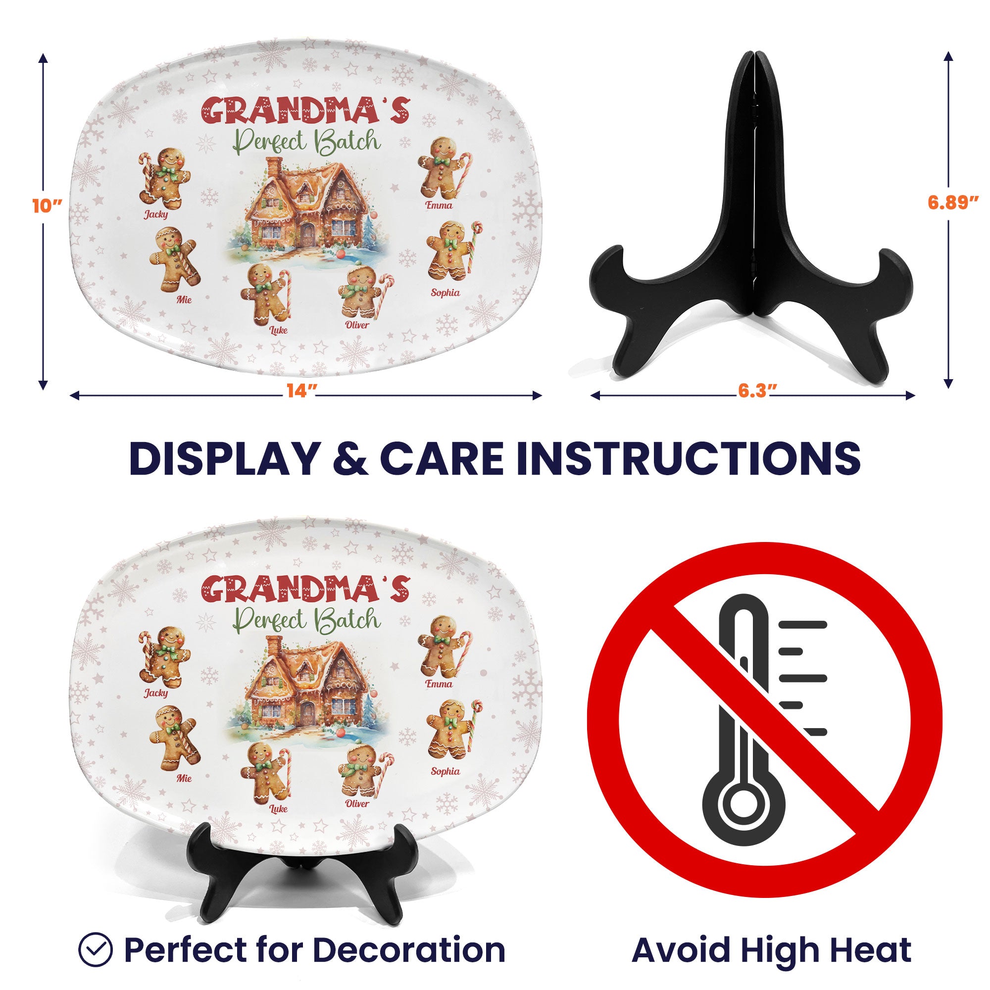 Grandma's Perfect Batch Christmas - Personalized Platter - Christmas Gift For Grandma