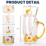 Mom And Children Butterflies - Personalized Enamel Flower Tea Cup