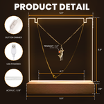Couple Love Story - Personalized LED Light Acrylic Photo Plaque With Couple Necklace