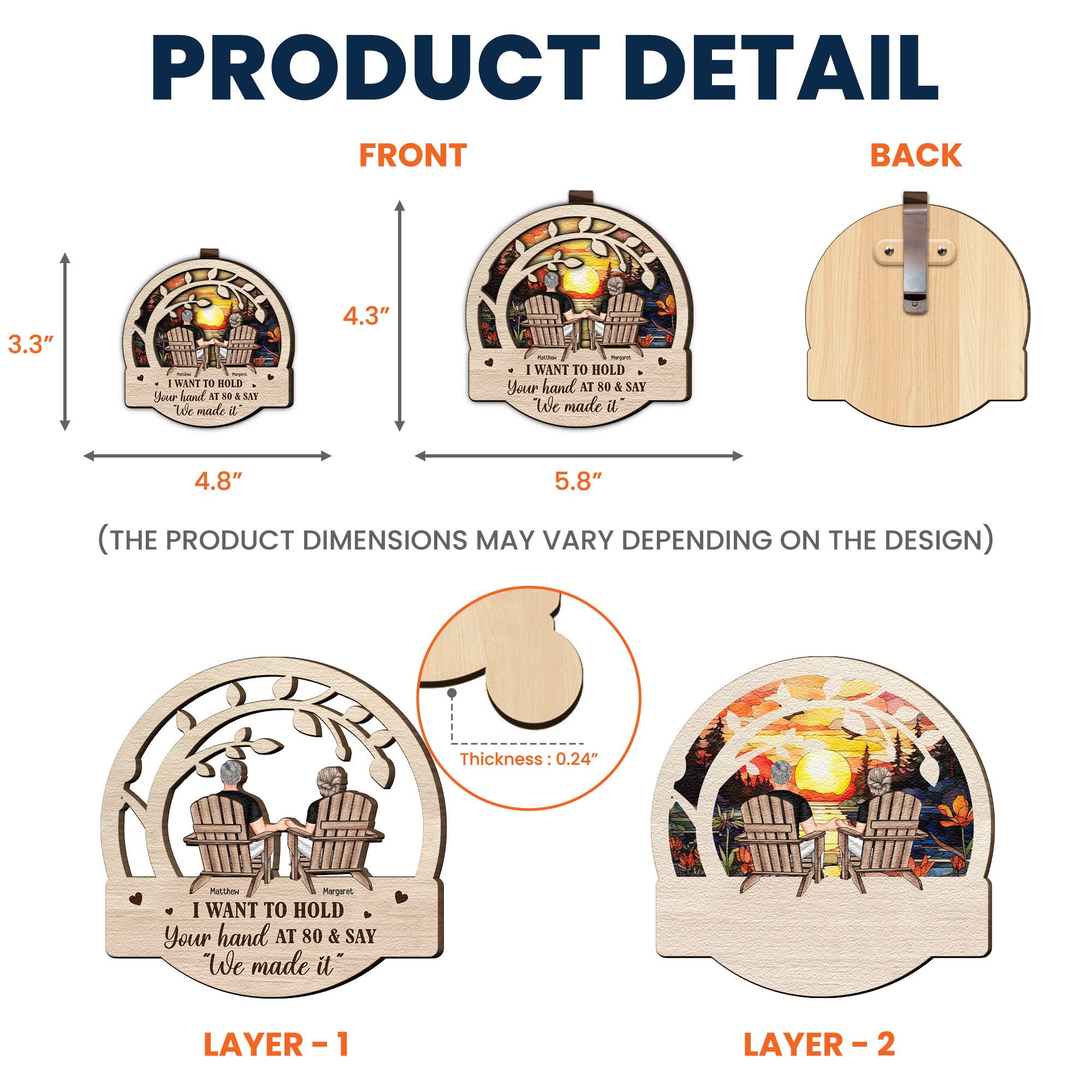 I Want To Hold Your Hand At 80 And Say - Personalized Wooden Car Visor Clip