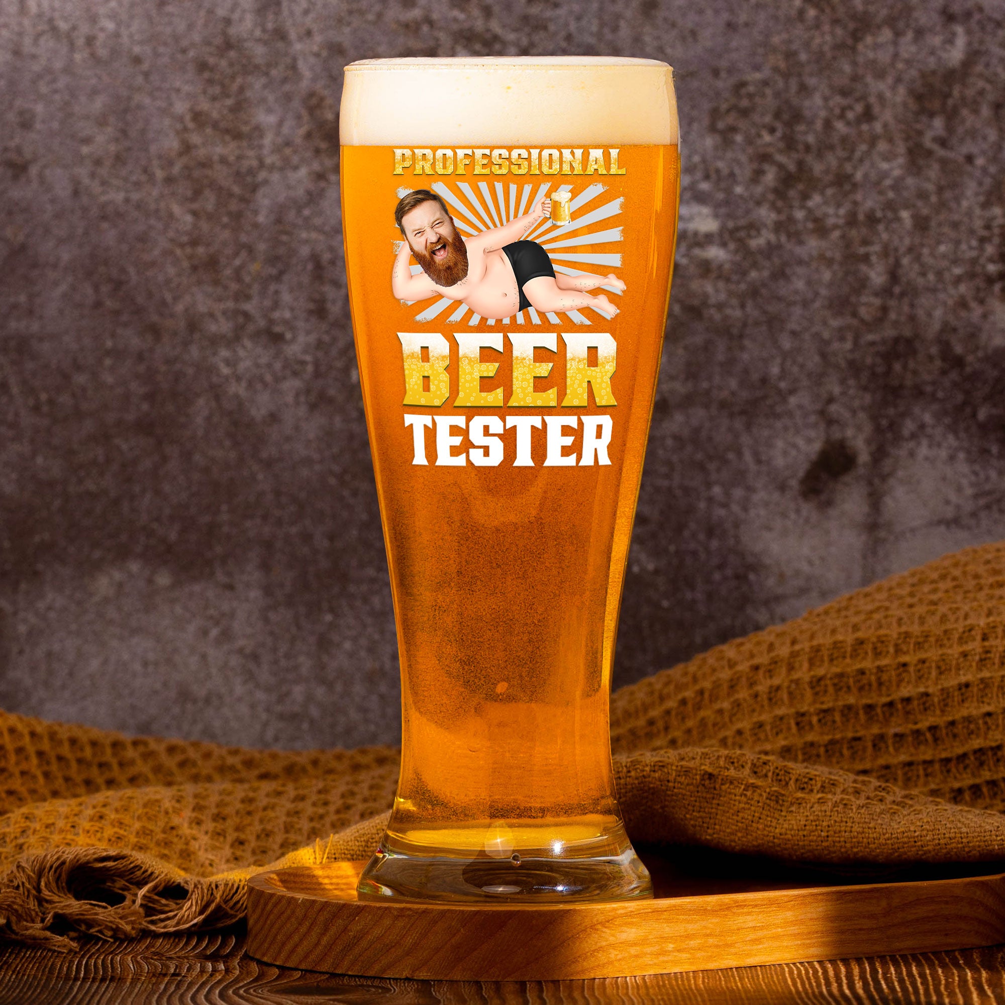 Professional Beer Tester - Personalized Photo Pilsner Glass