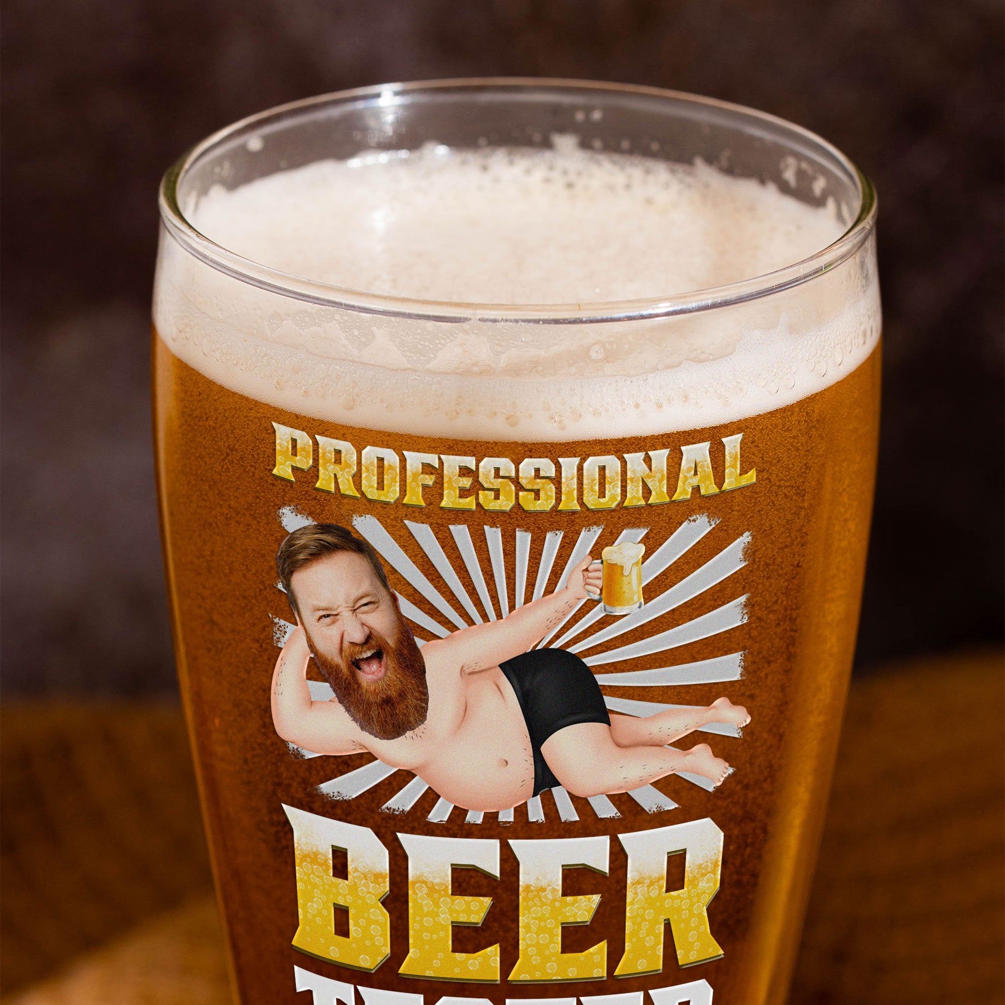 Professional Beer Tester - Personalized Photo Pilsner Glass