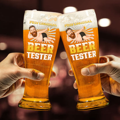 Professional Beer Tester - Personalized Photo Pilsner Glass