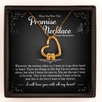 Promise Necklace Couple Gift For Her - Personalized Birthstone Name Necklace With Heart Pendant