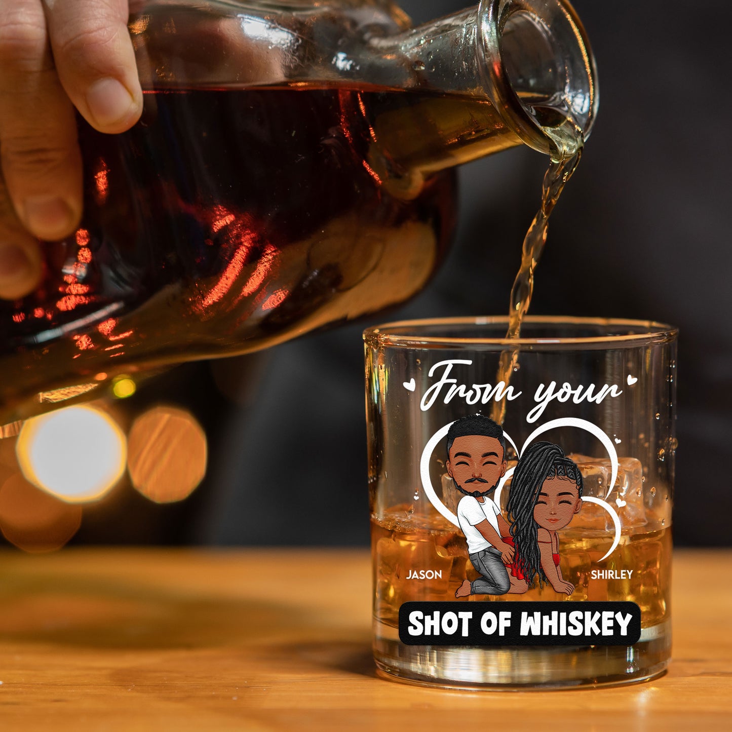 Promise To Always Be By Your Side - New Version - Personalized Whiskey Glass