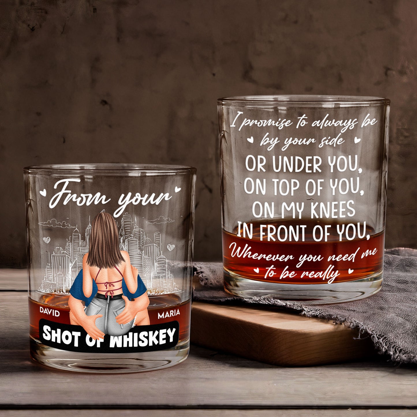 Promise To Always Be By Your Side - Personalized Whiskey Glass