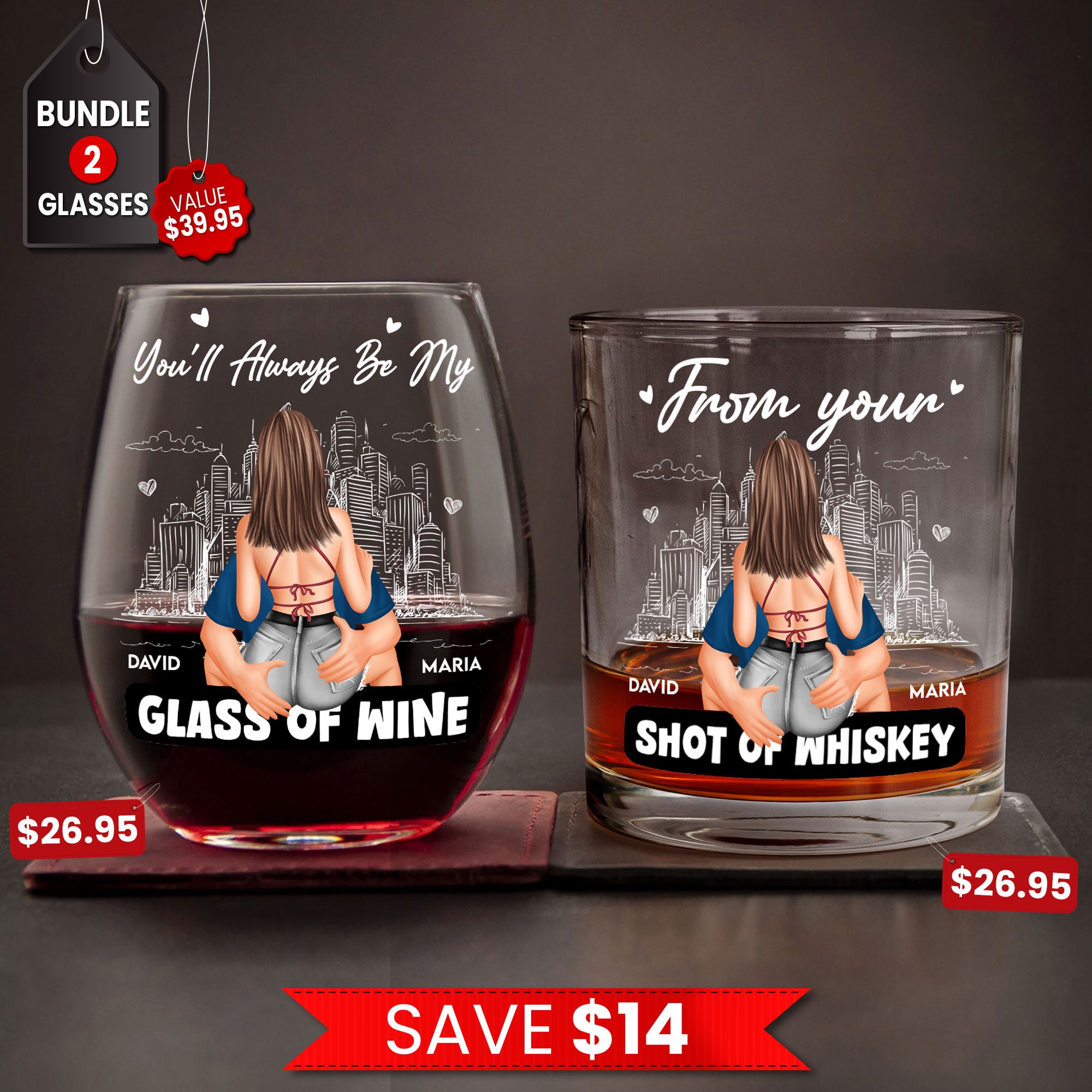 Promise To Always Be By Your Side - Personalized Whiskey Glass