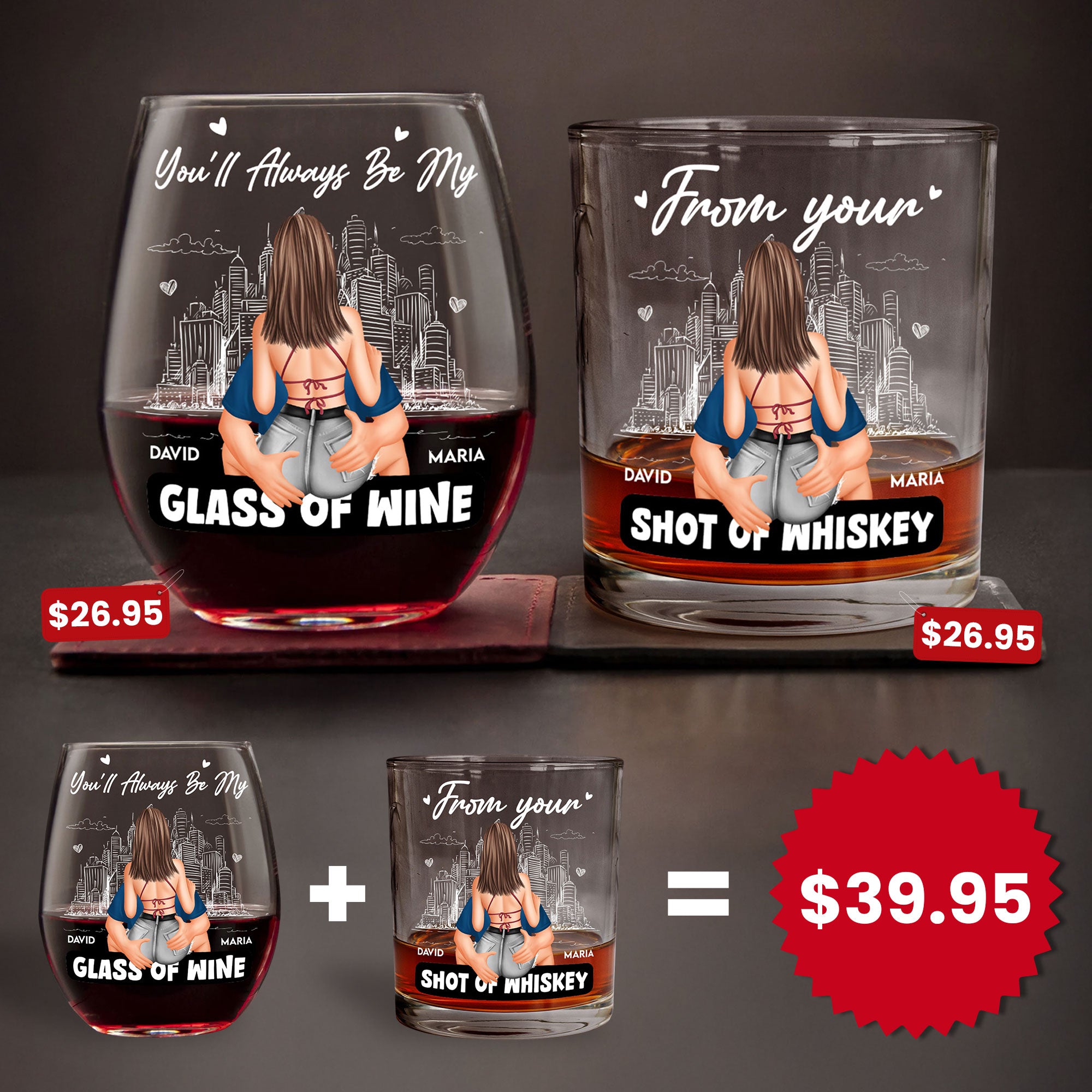 Promise To Always Be By Your Side - Personalized Whiskey Glass