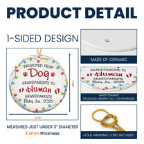 Promoted From Dog Grandparents To Human Grandparents - Personalized Ceramic Ornament