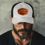 Promoted To Dad, Papa, Mom, Grandma - 1st Father's Day - Personalized Leather Patch Hat