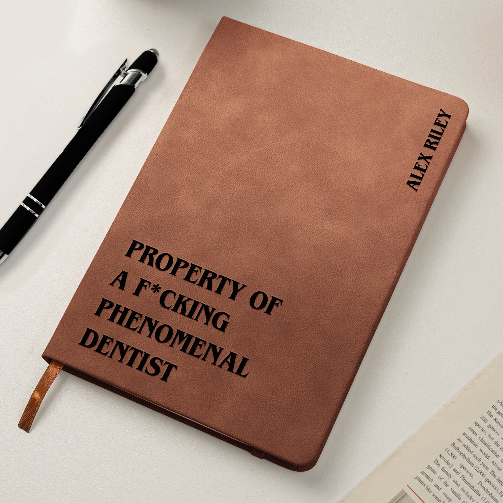 Property Of A F*Cking Phenomenal - Personalized Leather Journal