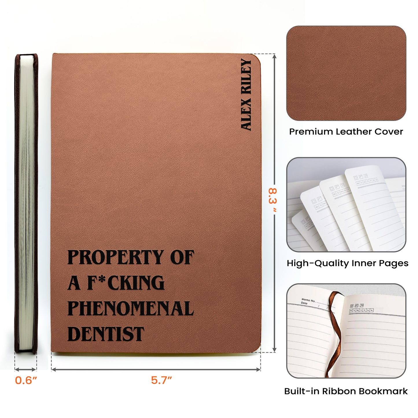 Property Of A F*Cking Phenomenal - Personalized Leather Journal