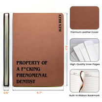 Property Of A F*Cking Phenomenal - Personalized Leather Journal