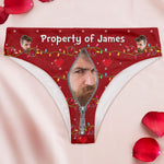 Property Of Theme - Personalized Photo Women’s Low-Waisted Brief - Gift For Wife