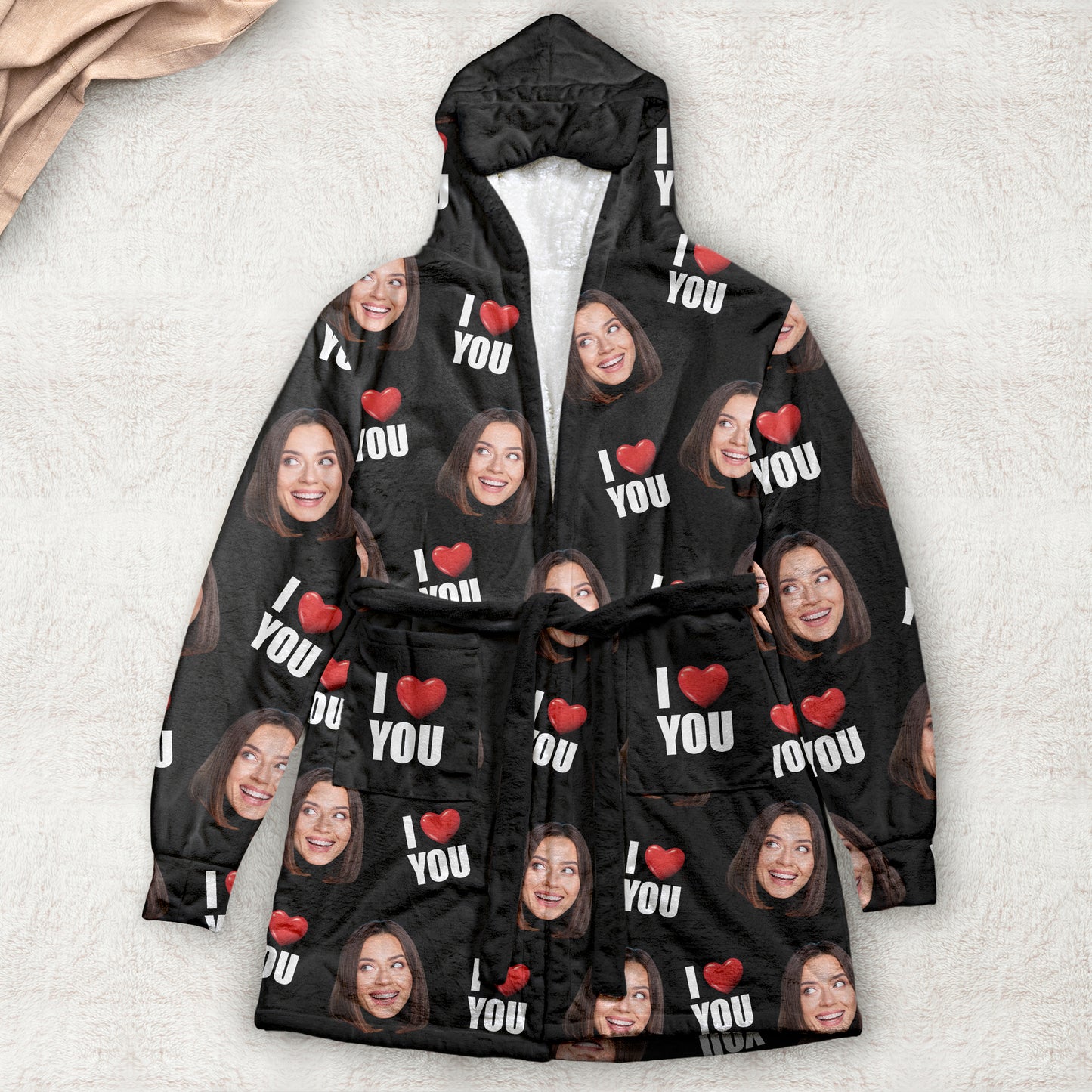 Property Of Custom Funny Face Gift For Him Gift For Her - Personalized Photo Hooded Robe