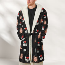 Property Of Custom Funny Face Gift For Him Gift For Her - Personalized Photo Hooded Robe