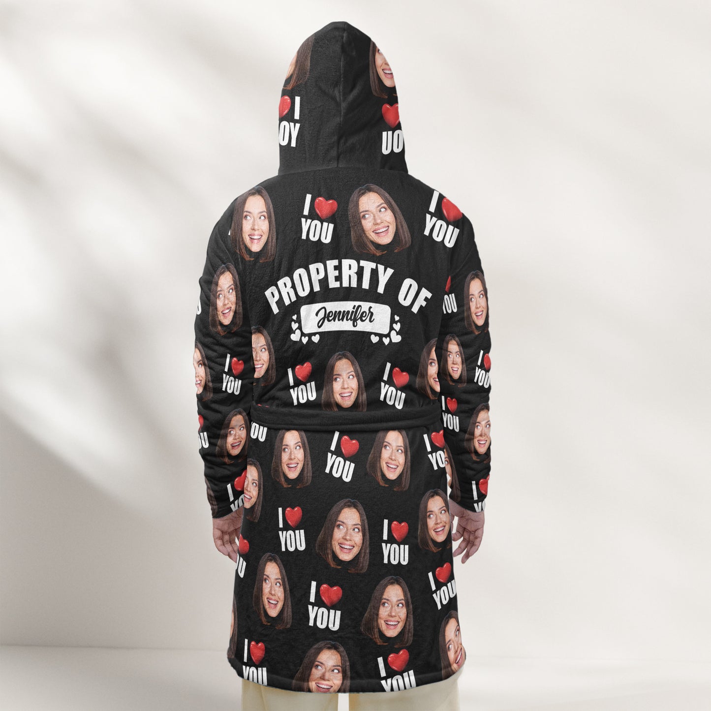 Property Of Custom Funny Face Gift For Him Gift For Her - Personalized Photo Hooded Robe