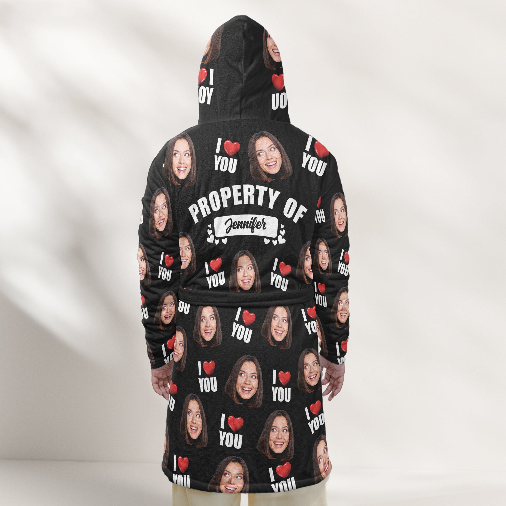 Property Of Custom Funny Face Gift For Him Gift For Her - Personalized Photo Hooded Robe